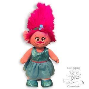 Princess Poppy Trolls Build a Bear Plush with Blue Sequins Dress & Shoes